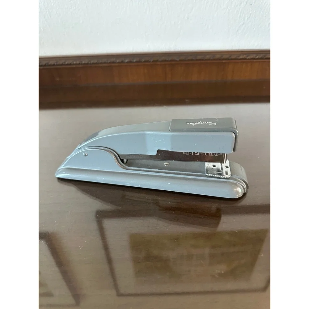 Vintage Swingline 27 Stapler Gray Metal Art Deco Mid Century Office Industrial